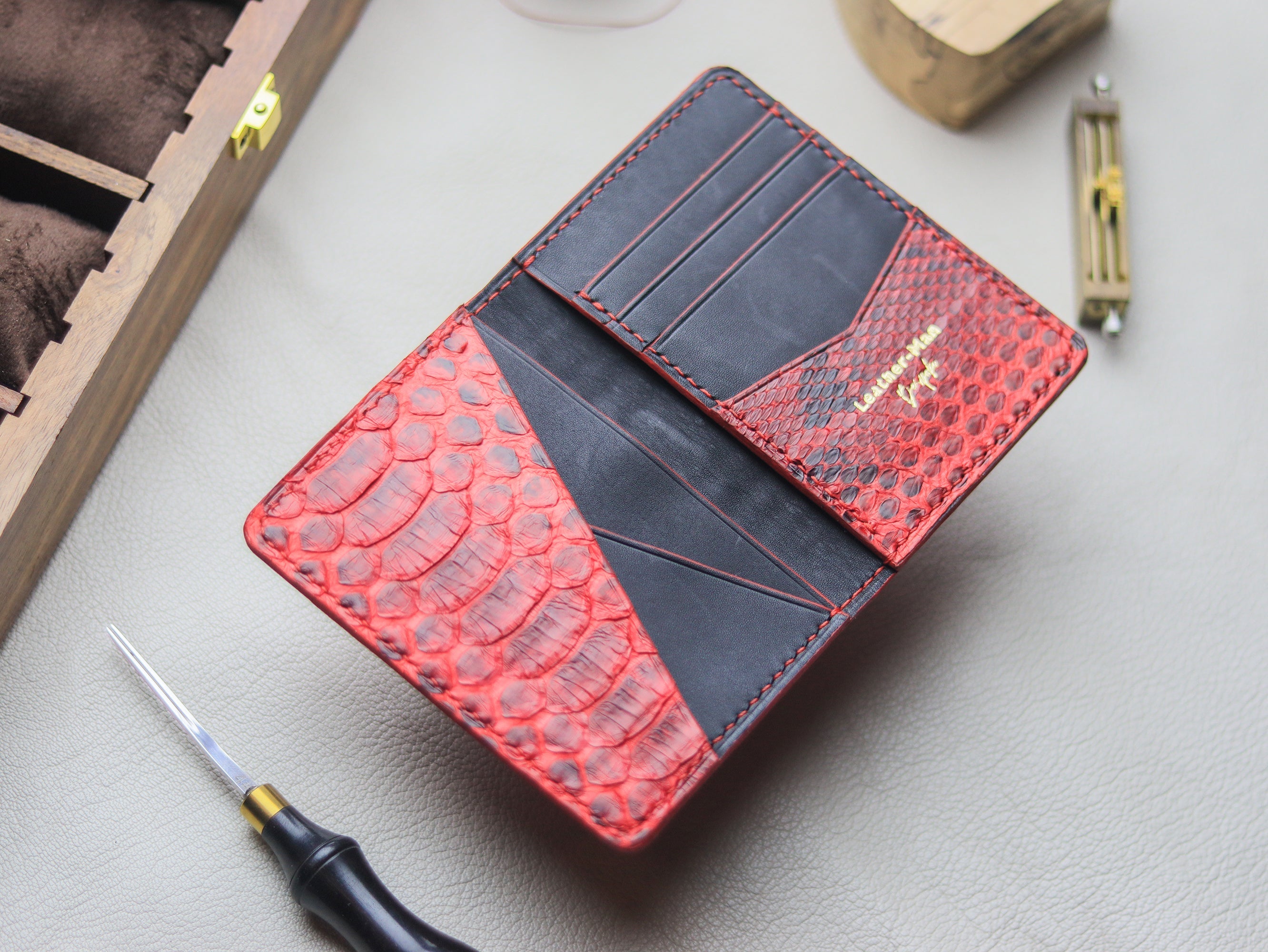 BRIXTON - VENETIAN RED PYTHON SKIN